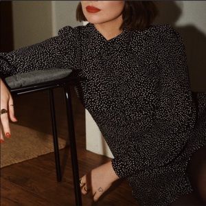 & Other Stories Black/White Polka Dot Dress side zip Size 4 never worn